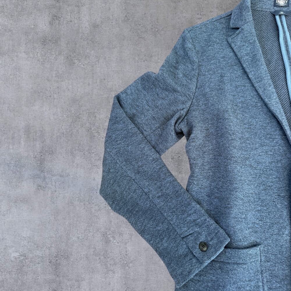 Faherty Reserve The Inlet Blazer Men’s Med Navy Organic Cotton Knit Sport Coat - Picture 2 of 16
